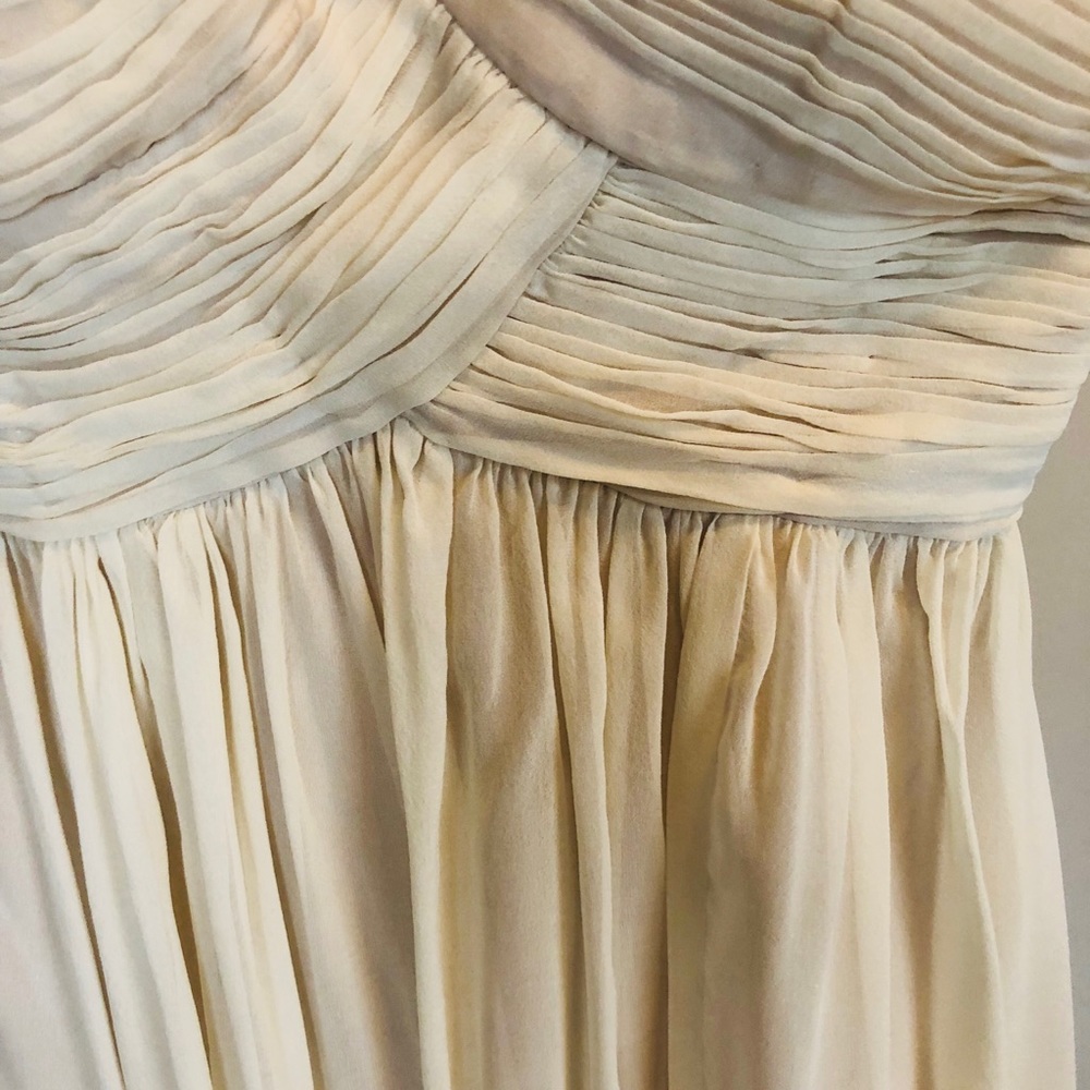 Donna Morgan Strapless Champagne Dress Size 4 dry cleaned Free Shipping - Picture 11 of 13